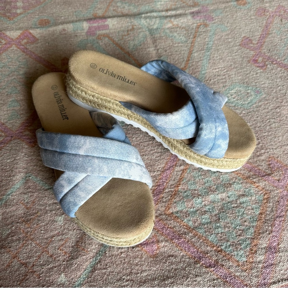 Olivia Miller Blue Espadrille Shoes Size 10